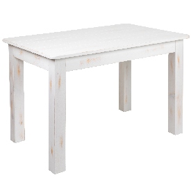 HERCULES Series 46" x 30" Rectangular Antique Rustic White Solid Pine Farm Dining Table, XA-F-46X30-WH-GG