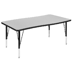 28"W x 47.5"L Rectangular Wave Flexible Collaborative Grey Thermal Laminate Activity Table - Height Adjustable Short Legs, XU-A3048-CON-GY-T-P-GG 28"W x 47.5"L Rectangular Wave Flexible Collaborative Grey Thermal Laminate Activity Table - Height Adjustable Short Legs, XU-A3048-CON-GY-T-P-GG
