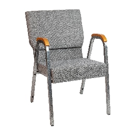 HERCULES Series 21"W Stacking Wood Accent Arm Church Chair in Gray Fabric - Silver Vein Frame, XU-DG-60156-GY-GG HERCULES Series 21"W Stacking Wood Accent Arm Church Chair in Gray Fabric - Silver Vein Frame, XU-DG-60156-GY-GG