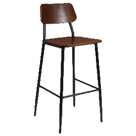 Industrial Barstool with Gunmetal Steel Frame and Rustic Wood Seat, XU-DG-60725B-GG Industrial Barstool with Gunmetal Steel Frame and Rustic Wood Seat, XU-DG-60725B-GG