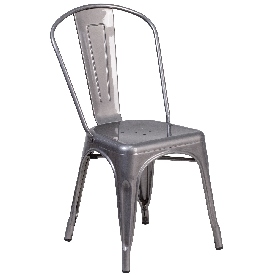 Clear Coated Metal Indoor Stackable Chair, XU-DG-TP001-GG Clear Coated Metal Indoor Stackable Chair, XU-DG-TP001-GG