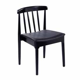 Chester Commercial Grade Solid Wood Black Dining Chair with Curved Spindle Backrest and Black Vinyl Seat, XU-DG-W0359-BLK-GG Chester Commercial Grade Solid Wood Black Dining Chair with Curved Spindle Backrest and Black Vinyl Seat, XU-DG-W0359-BLK-GG