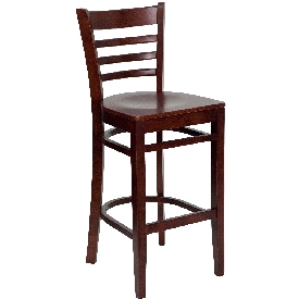 HERCULES Series Ladder Back Mahogany Wood Restaurant Barstool, XU-DGW0005BARLAD-MAH-GG HERCULES Series Ladder Back Mahogany Wood Restaurant Barstool, XU-DGW0005BARLAD-MAH-GG