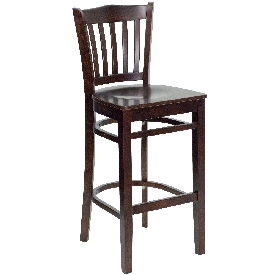 HERCULES Series Vertical Slat Back Walnut Wood Restaurant Barstool, XU-DGW0008BARVRT-WAL-GG