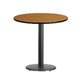 30'' Round Natural Laminate Table Top with 18'' Round Table Height Base, XU-RD-30-NATTB-TR18-GG