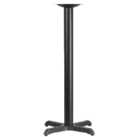 22'' x 22'' Restaurant Table X-Base with 3'' Dia. Bar Height Column, XU-T2222-BAR-GG