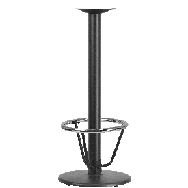 18'' Round Restaurant Table Base with 3'' Dia. Bar Height Column and Foot Ring, XU-TR18-BAR-3CFR-GG