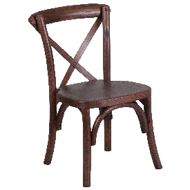 HERCULES Series Stackable Kids Mahogany Wood Cross Back Chair, XU-X-MAH-KID-GG