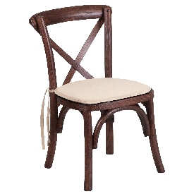 HERCULES Series Stackable Kids Mahogany Wood Cross Back Chair with Cushion, XU-X-MAH-KID-NTC-GG