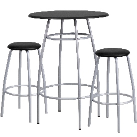 Bar Height Table Set with Padded Stools, YB-YJ922-GG Bar Height Table Set with Padded Stools, YB-YJ922-GG