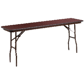 6-Foot Mahogany Melamine Laminate Folding Training Table, YT-1872-MEL-WAL-GG 6-Foot Mahogany Melamine Laminate Folding Training Table, YT-1872-MEL-WAL-GG