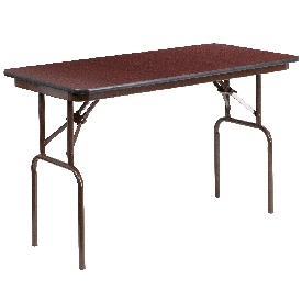 4-Foot Mahogany Melamine Laminate Folding Banquet Table, YT-2448-MEL-WAL-GG 4-Foot Mahogany Melamine Laminate Folding Banquet Table, YT-2448-MEL-WAL-GG