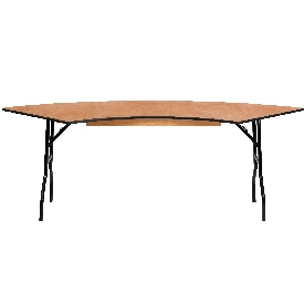 7.25 ft. x 2.5 ft. Serpentine Wood Folding Banquet Table, YT-WSFT60-30-SP-GG