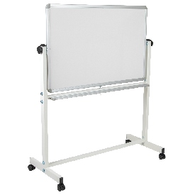 HERCULES Series 45.25"W x 54.75"H Double-Sided Mobile White Board with Pen Tray, YU-YCI-001-GG HERCULES Series 45.25"W x 54.75"H Double-Sided Mobile White Board with Pen Tray, YU-YCI-001-GG