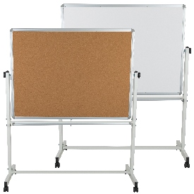 HERCULES Series 53"W x 62.5"H Reversible Mobile Cork Bulletin Board and White Board with Pen Tray, YU-YCI-003-CK-GG HERCULES Series 53"W x 62.5"H Reversible Mobile Cork Bulletin Board and White Board with Pen Tray, YU-YCI-003-CK-GG