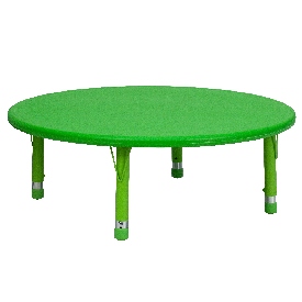 45'' Round Green Plastic Height Adjustable Activity Table, YU-YCX-005-2-ROUND-TBL-GREEN-GG