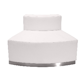 HERCULES Alon Series Melrose White LeatherSoft Convex Chair with Brushed Stainless Steel Base, ZB-803-OUTSEAT-WH-GG