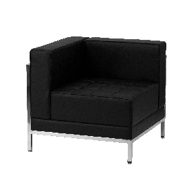 HERCULES Imagination Series Contemporary Black LeatherSoft Left Corner Chair with Encasing Frame, ZB-IMAG-LEFT-CORNER-GG