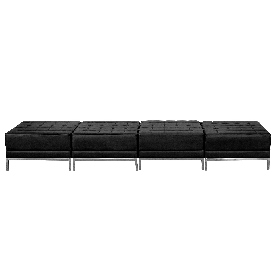 HERCULES Imagination Series Black LeatherSoft Four Seat Bench, ZB-IMAG-OTTO-4-GG
