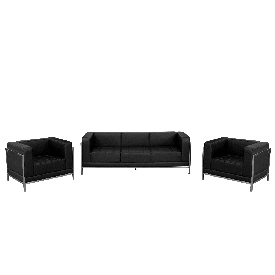 HERCULES Imagination Series Black LeatherSoft Sofa & Chair Set, ZB-IMAG-SET3-GG