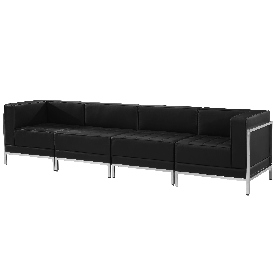 HERCULES Imagination Series Black LeatherSoft 4 Piece Lounge Set, ZB-IMAG-SET8-GG