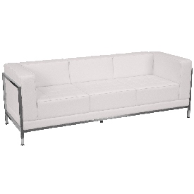 HERCULES Imagination Series Contemporary Melrose White LeatherSoft Sofa with Encasing Frame, ZB-IMAG-SOFA-WH-GG