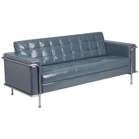 HERCULES Lesley Series Contemporary Gray LeatherSoft Sofa with Encasing Frame, ZB-LESLEY-8090-SOFA-GY-GG