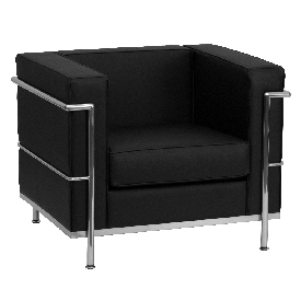 HERCULES Regal Series Contemporary Black LeatherSoft Chair with Encasing Frame, ZB-REGAL-810-1-CHAIR-BK-GG