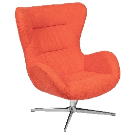 Orange Fabric Swivel Wing Chair, ZB-WING-ORG-FAB-GG Orange Fabric Swivel Wing Chair, ZB-WING-ORG-FAB-GG