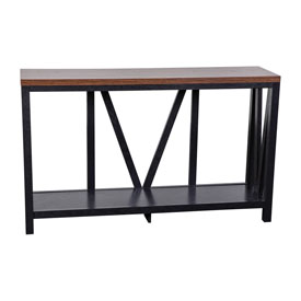 Charlotte Farmhouse 2-Tier Console Accent Table - Black Finish Engineered Wood Frame - Walnut Finish Tabletop - For Entryway or Living Room, ZG-034-BK-WAL-GG Charlotte Farmhouse 2-Tier Console Accent Table - Black Finish Engineered Wood Frame - Walnut Finish Tabletop - For Entryway or Living Room, ZG-034-BK-WAL-GG