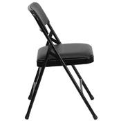 Black Vinyl Upholstered Padded Metal Folding Chair SET OF 10 CHAIRS, FC309