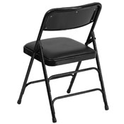 Black Vinyl Upholstered Padded Metal Folding Chair SET OF 10 CHAIRS, FC309