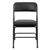 Black Vinyl Upholstered Padded Metal Folding Chair SET OF 10 CHAIRS, FC309