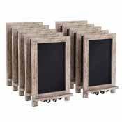 Canterbury 9.5" x 14" Weathered Tabletop Magnetic Chalkboards with Metal Scrolled Legs, Hanging Wall Chalkboards, Countertop Memo Boards, Set of 10