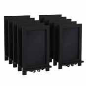 Canterbury 9.5" x 14" Black Tabletop Magnetic Chalkboards with Metal Scrolled Legs, Hanging Wall Chalkboards, Countertop Memo Boards, Set of 10