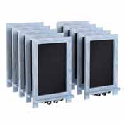 Canterbury 9.5" x 14" Rustic Blue Tabletop Magnetic Chalkboards with Metal Scrolled Legs, Hanging Wall Chalkboards, Countertop Memo Boards, Set of 10