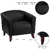 HERCULES Imperial Series Black LeatherSoft Chair, 111-1-BK-GG