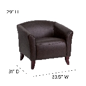 HERCULES Imperial Series Brown LeatherSoft Chair, 111-1-BN-GG