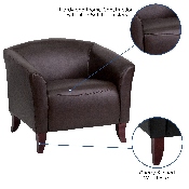 HERCULES Imperial Series Brown LeatherSoft Chair, 111-1-BN-GG