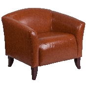 HERCULES Imperial Series Cognac LeatherSoft Chair, 111-1-CG-GG