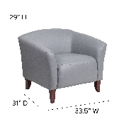 HERCULES Imperial Series Gray LeatherSoft Chair, 111-1-GY-GG