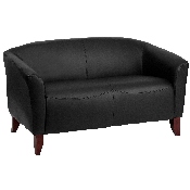 HERCULES Imperial Series Black LeatherSoft Loveseat, 111-2-BK-GG