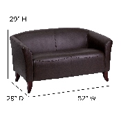 HERCULES Imperial Series Brown LeatherSoft Loveseat, 111-2-BN-GG