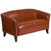HERCULES Imperial Series Cognac LeatherSoft Loveseat, 111-2-CG-GG
