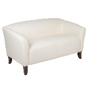 HERCULES Imperial Series Ivory LeatherSoft Loveseat, 111-2-WH-GG