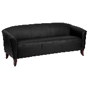HERCULES Imperial Series Black LeatherSoft Sofa, 111-3-BK-GG