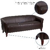 HERCULES Imperial Series Brown LeatherSoft Sofa, 111-3-BN-GG