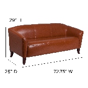 HERCULES Imperial Series Cognac LeatherSoft Sofa, 111-3-CG-GG