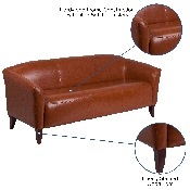 HERCULES Imperial Series Cognac LeatherSoft Sofa, 111-3-CG-GG