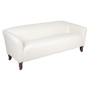HERCULES Imperial Series Ivory LeatherSoft Sofa, 111-3-WH-GG